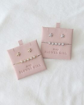 Flower Girl Bracelet Personalised Bridal Party Gift, 2 of 4