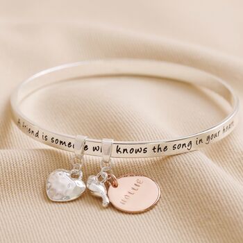 Personalised 'Friend' Meaningful Word Bangle, 4 of 6