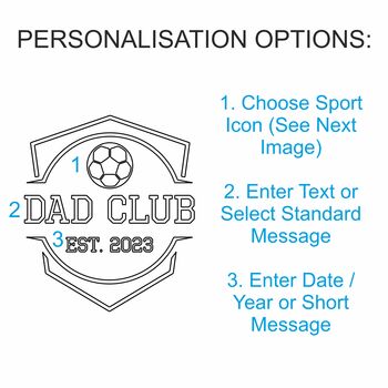 Personalised Dads Sports Club Whiskey Tumbler, 3 of 10