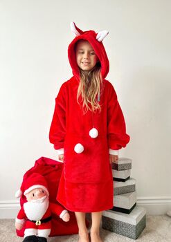 Christmas Red Fox Snuggle Hoodie / Wearable Blanket, 2 of 3