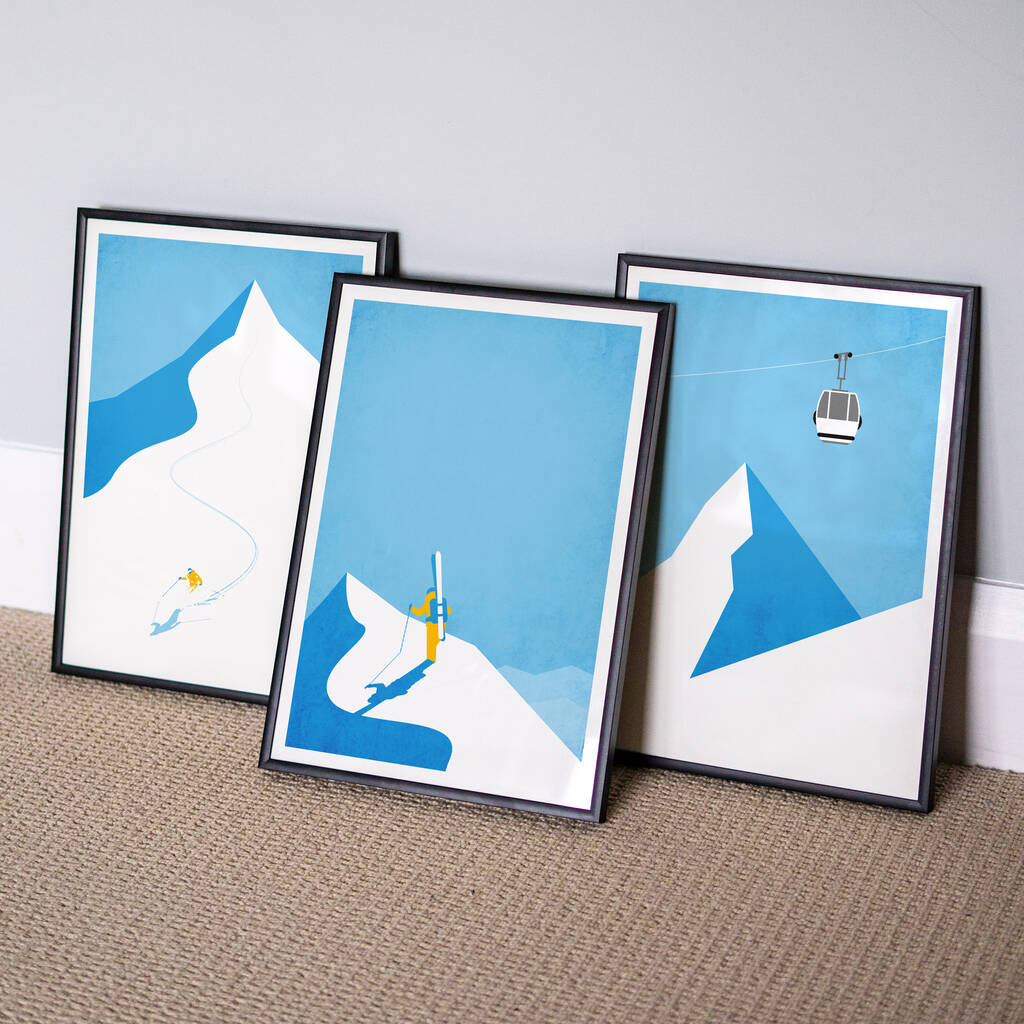 Set Of Three Ski Art Prints, 1 of 6