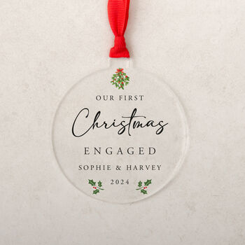 Personalised Engaged Christmas Tree Decoration Gift, 3 of 5