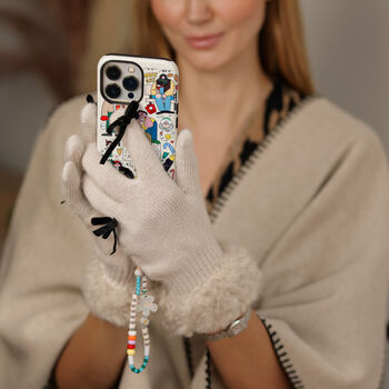 Cosy Bouclé Cuff Knitted Gloves Alpaca Wool Blend, 11 of 12