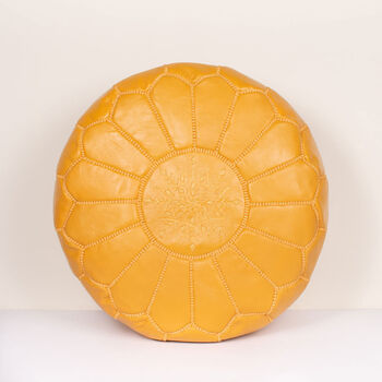 Moroccan Coloured Leather Pouffe, 3 of 12