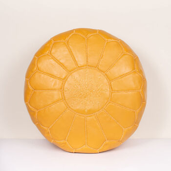 Moroccan Coloured Leather Pouffe, 2 of 12