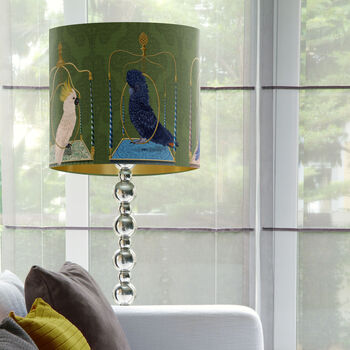 Parrot Swings Lampshade, On Verdant Green, 3 of 10