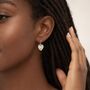 Silver And Gold Plated Double Heart Drop Earrings – 10mm, thumbnail 3 of 7