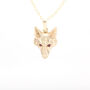 Fox Head Pendant With Rubies In Solid Gold, thumbnail 2 of 3