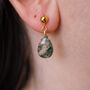 Moss Agate Threader Earrings, thumbnail 4 of 12