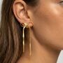 Women’s Bow Earrings With Herringbone Chain In 18k Gold, Bridesmaid, Party Jewellery, thumbnail 1 of 3
