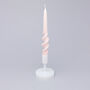 G Decor Twiselle Set Of Two Spiral Twisted Hand Dipped Dinner Blush Pink Taper Candles, thumbnail 2 of 4
