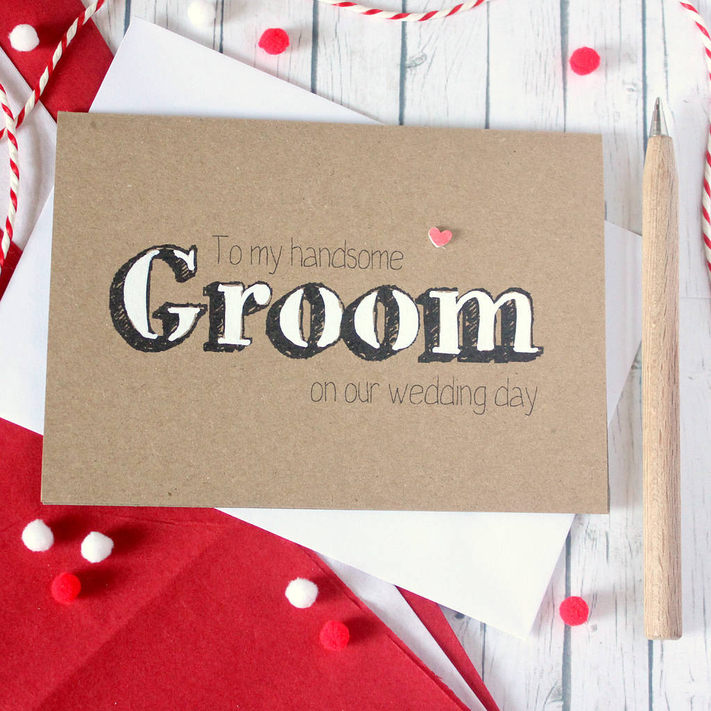 To My Handsome Groom Wedding Day Card From Bride, 1 of 5