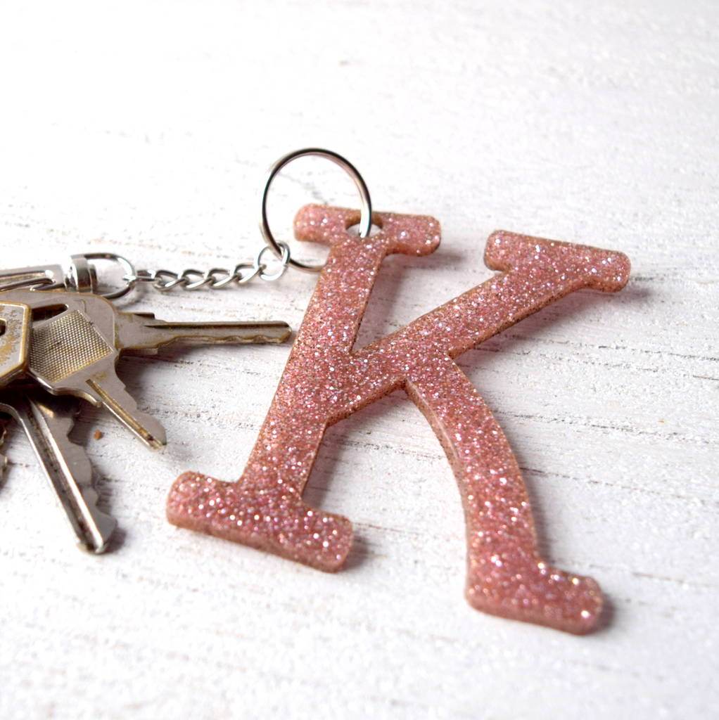 gold initial keyring