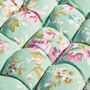 Green Floral Padded Garden Mattress Cushion, thumbnail 3 of 4