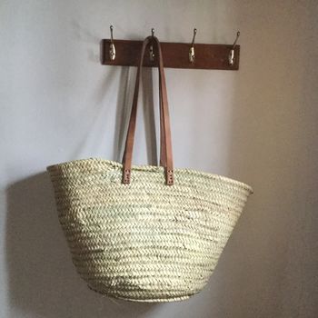 Handmade French Market Baskets Long Leather Handles By Ville De Fleurs ...