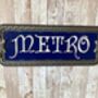47cm Blue Metal Paris Metro Sign – Vintage Wall Plaque, thumbnail 4 of 6