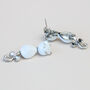 White Cat Dangle Stud Earrings, thumbnail 3 of 4