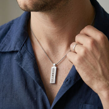 Roman Numerals Silver Ingot Pendant, 2 of 9
