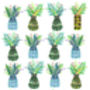 Green Pots And Leaves Wrapping Paper, thumbnail 2 of 5
