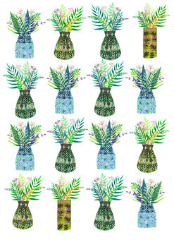 Green Pots And Leaves Wrapping Paper, 2 of 5