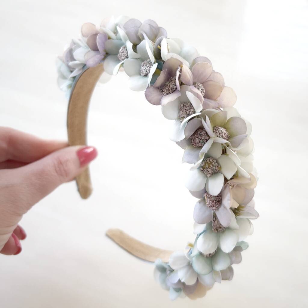 Blue Silk Flower Crown By Two For Joy Creations