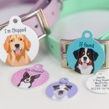Dog Breed ID Tag Personalised Realistic Illustrations, 10 of 12