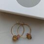 Gold Love Charm Rose Quartz Hoop Earrings, thumbnail 3 of 6