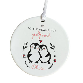 Personalised Girlfriend Ceramic Ornament With Name, 2 of 7