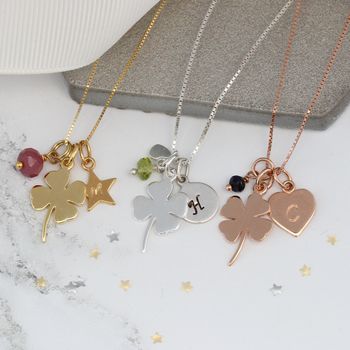 Personalised Good Luck Charm With Birthstones Necklace, 2 of 12