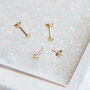 14 Carat Gold Tiny Star Labret Stud Earring, thumbnail 4 of 6