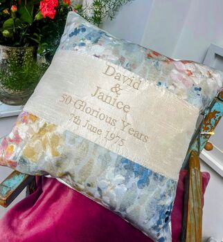 Golden Or Silver Wedding Cushion, 2 of 10