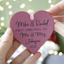 First Married Christmas Wooden Heart Tree Decoration, thumbnail 1 of 12