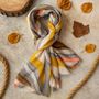 Mustard Abstract Stripes Print Scarf, thumbnail 1 of 6