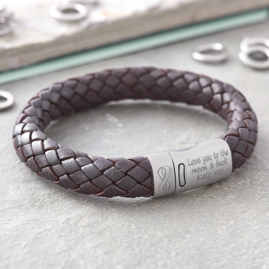 Personalised 'I Love You' Men's Leather Bracelet By Hurleyburley man ...