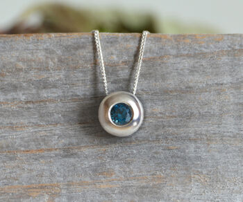 9mm Topaz Necklace Set In Sterling Silver, 2 of 7