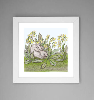 'Rabbit And Cowslips' Print, 2 of 3