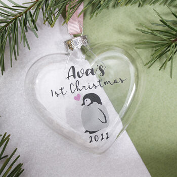 First Christmas Baby Penguin Christmas Bauble, 10 of 12