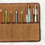 Personalised Leather And Canvas Brush And Pencil Roll, thumbnail 6 of 8