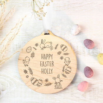 Custom Easter Bunny Wooden Decoration, 5 of 6