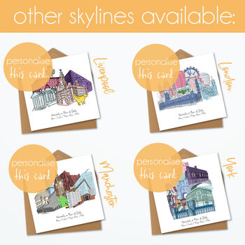 Bath Graduation Skyline Personalised Card, 6 of 9