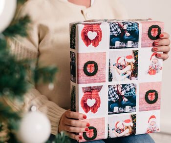 Personalised Holly Jolly Christmas Photo Wrapping Paper, 4 of 5
