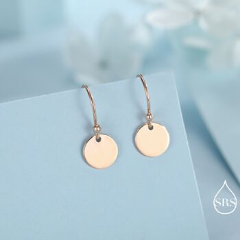 Sterling Silver Disks Drop Hook Earrings, 5 of 11