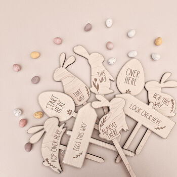 Wooden Easter Egg Hunt Kit – Reusable Garden Signs Set, 3 of 6
