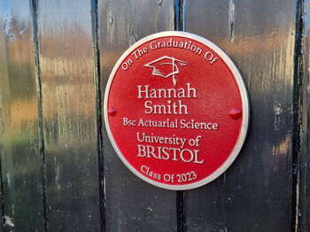 Personalised Round Graduation Heritage Aluminium Gift Plaque, 4 of 4