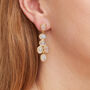 Moonstone Cabuchon Gold Plated Silver Earrings, thumbnail 2 of 12
