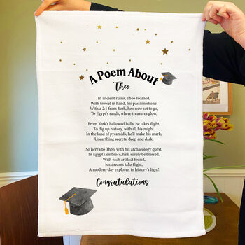 Personalised Poem Tea Towel Graduation Gift, 7 of 10