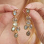 Labradorite Cabuchon Gold Plated Silver Earrings, thumbnail 2 of 11