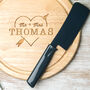 Personalised Round Wooden Wedding Cutting Board, thumbnail 1 of 6