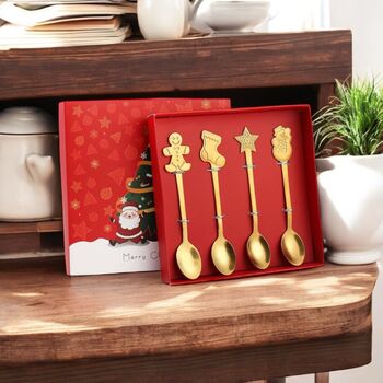 Stainless Steel Christmas Themed Spoon Set, 3 of 9