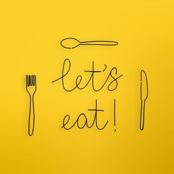 ‘Let’s Eat !’ Wire Sign With Knife, Fork And Spoon, 2 of 3